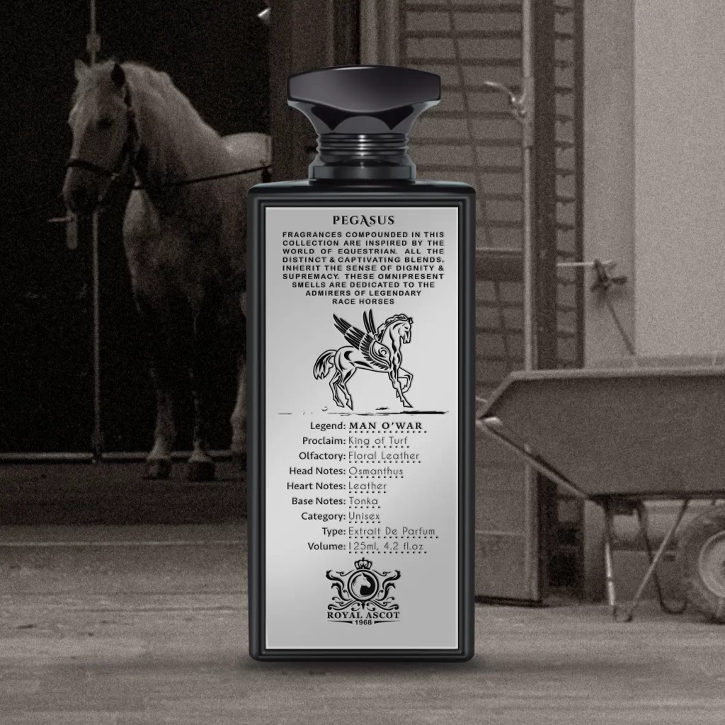 man o'war perfume bottle with nice background