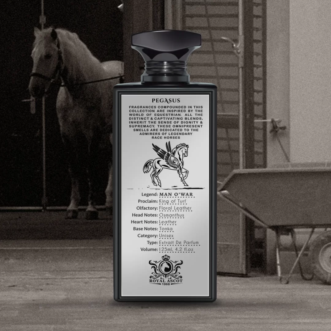 man o'war perfume bottle with nice background