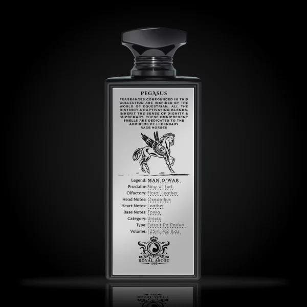 man o'war perfume bottle with nice black background